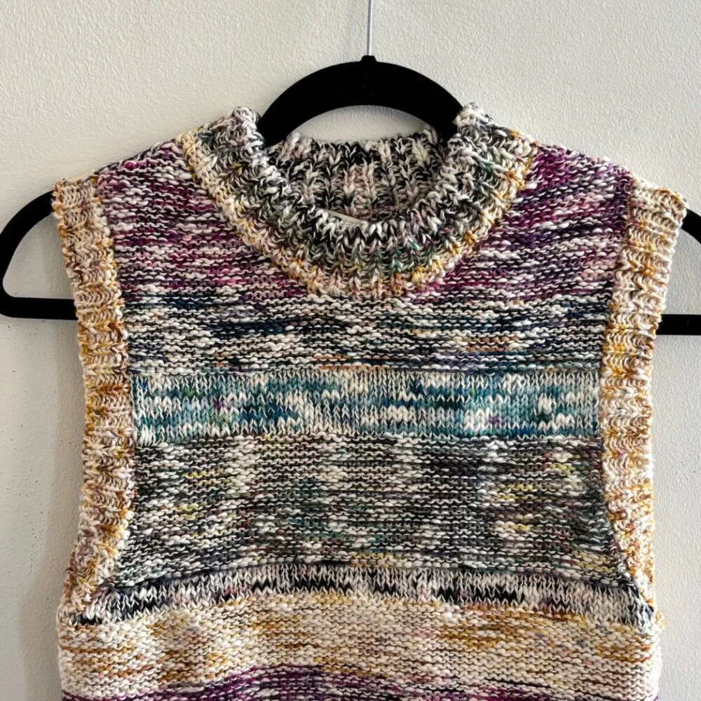 NWT Ulla Johnson Zenna Sleeveless Knit Sweater Multicolor Handcrafted Size M/L - Picture 4 of 10